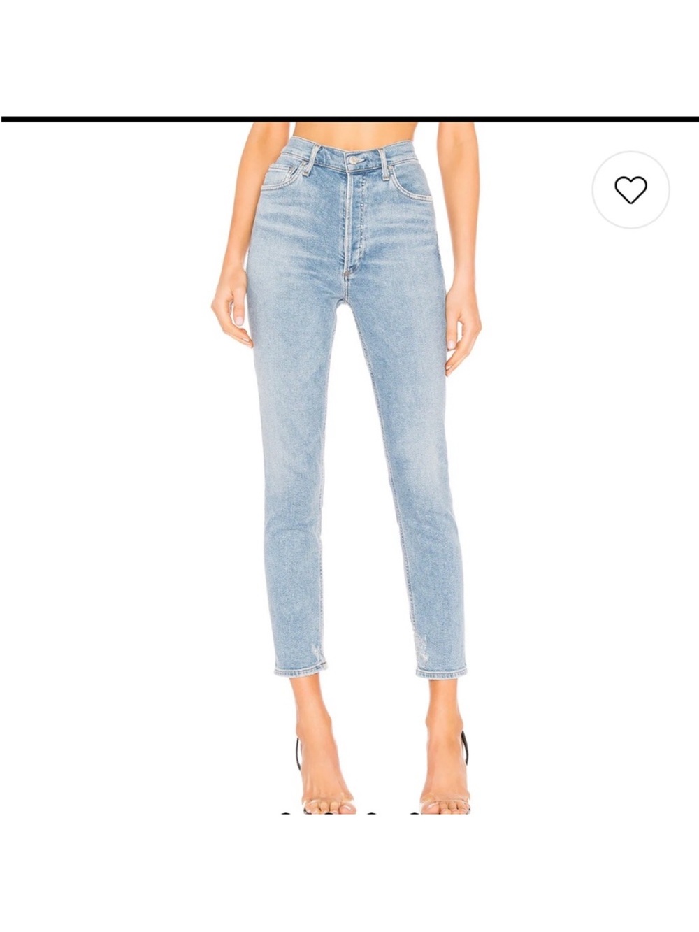 Agolde Light Blue Straight Leg High-Rise Jeans